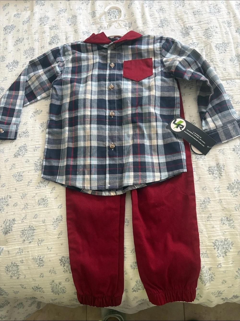 Kids Plaid Navy & Red Two-Piece Pajama Set